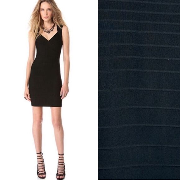 NWT HERVE LEGER Sarai Bandage Mini Dress Black Small
